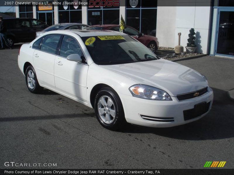 White / Neutral Beige 2007 Chevrolet Impala LT
