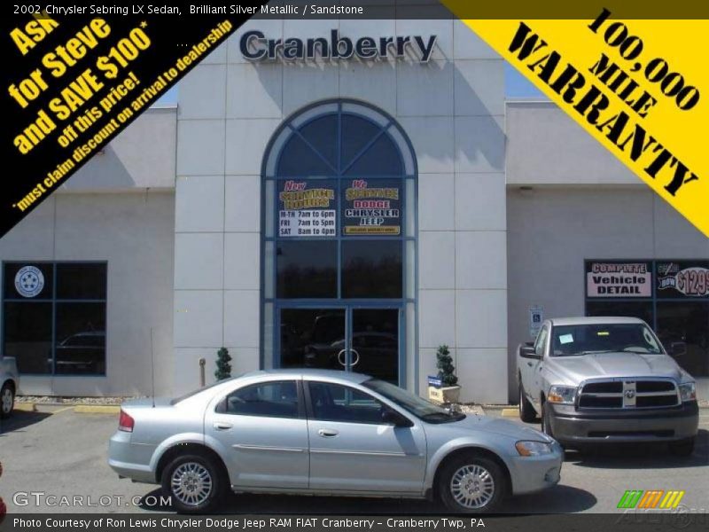 Brilliant Silver Metallic / Sandstone 2002 Chrysler Sebring LX Sedan