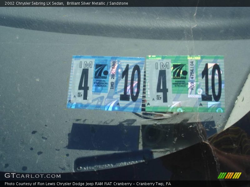 Brilliant Silver Metallic / Sandstone 2002 Chrysler Sebring LX Sedan