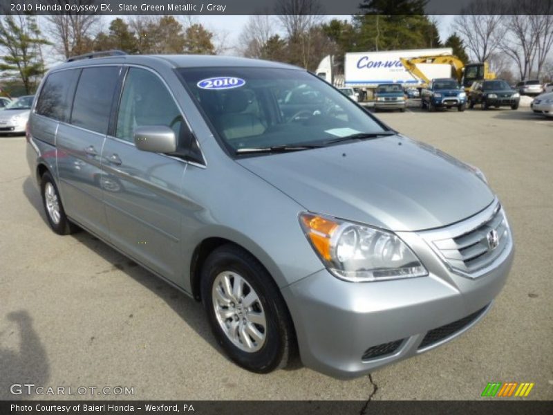 Slate Green Metallic / Gray 2010 Honda Odyssey EX