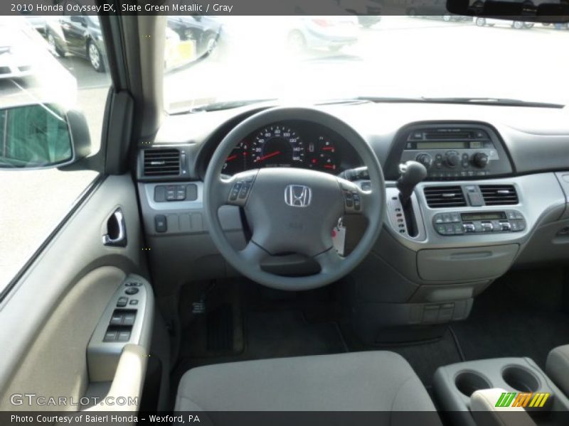 Slate Green Metallic / Gray 2010 Honda Odyssey EX