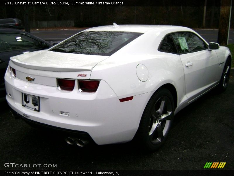 Summit White / Inferno Orange 2013 Chevrolet Camaro LT/RS Coupe