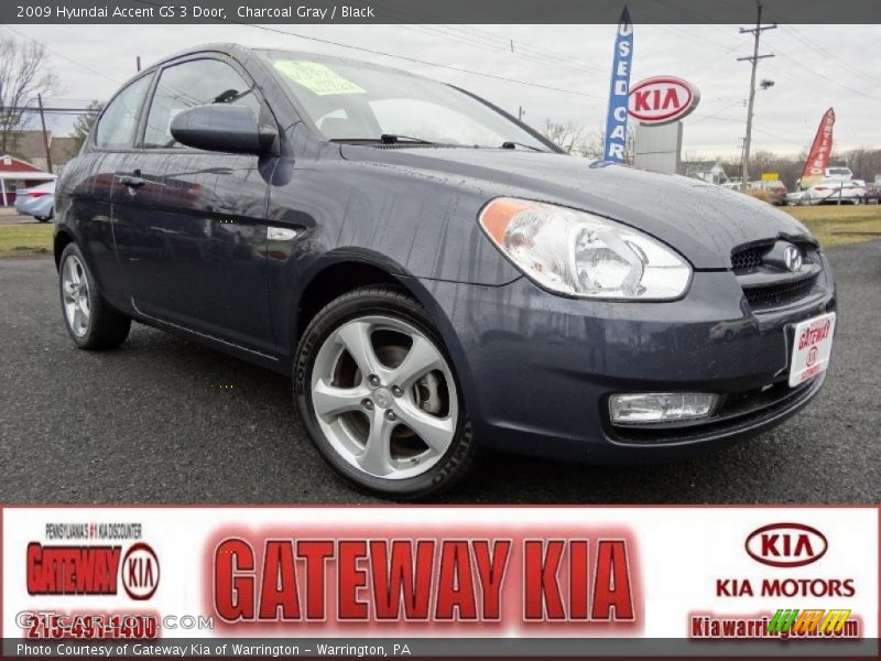 Charcoal Gray / Black 2009 Hyundai Accent GS 3 Door