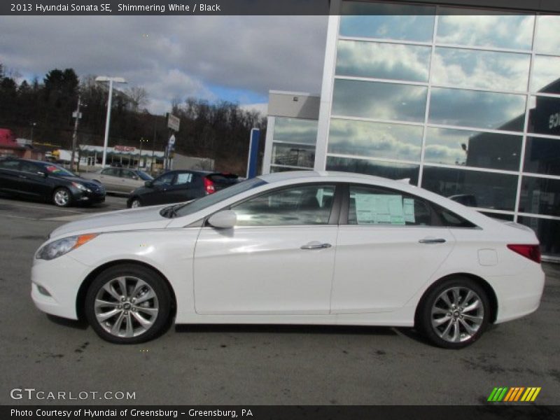 Shimmering White / Black 2013 Hyundai Sonata SE