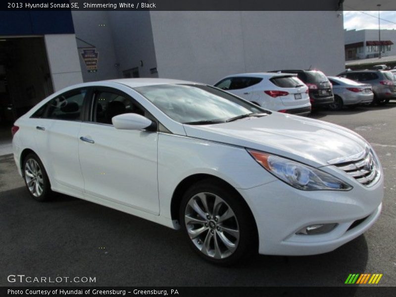 Shimmering White / Black 2013 Hyundai Sonata SE