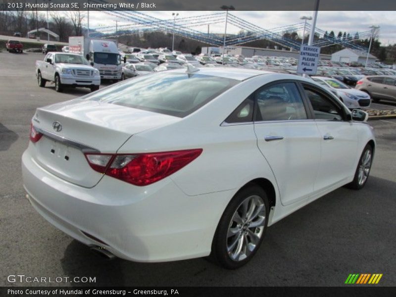 Shimmering White / Black 2013 Hyundai Sonata SE