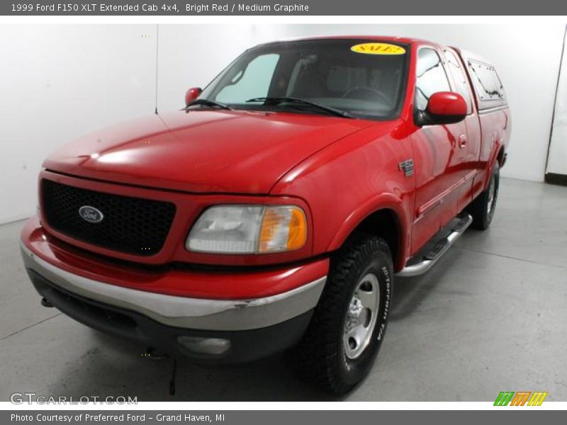 Bright Red / Medium Graphite 1999 Ford F150 XLT Extended Cab 4x4