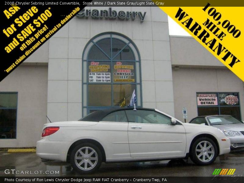 Stone White / Dark Slate Gray/Light Slate Gray 2008 Chrysler Sebring Limited Convertible
