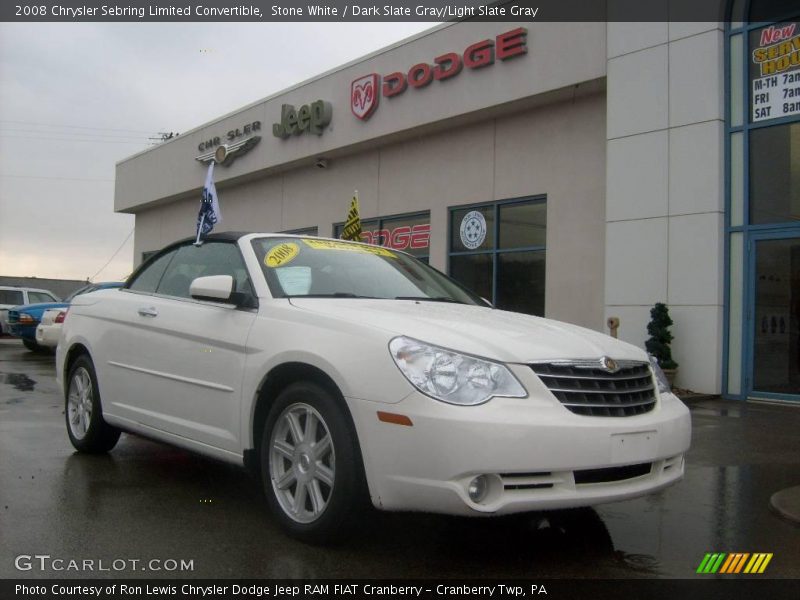 Stone White / Dark Slate Gray/Light Slate Gray 2008 Chrysler Sebring Limited Convertible