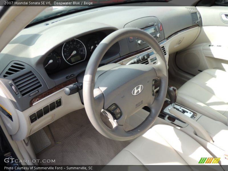 Deepwater Blue / Beige 2007 Hyundai Sonata SE V6
