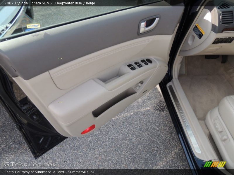 Deepwater Blue / Beige 2007 Hyundai Sonata SE V6