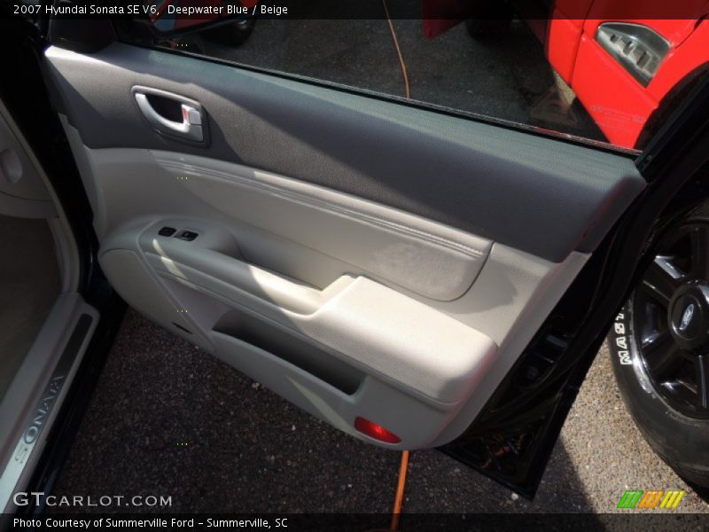 Deepwater Blue / Beige 2007 Hyundai Sonata SE V6