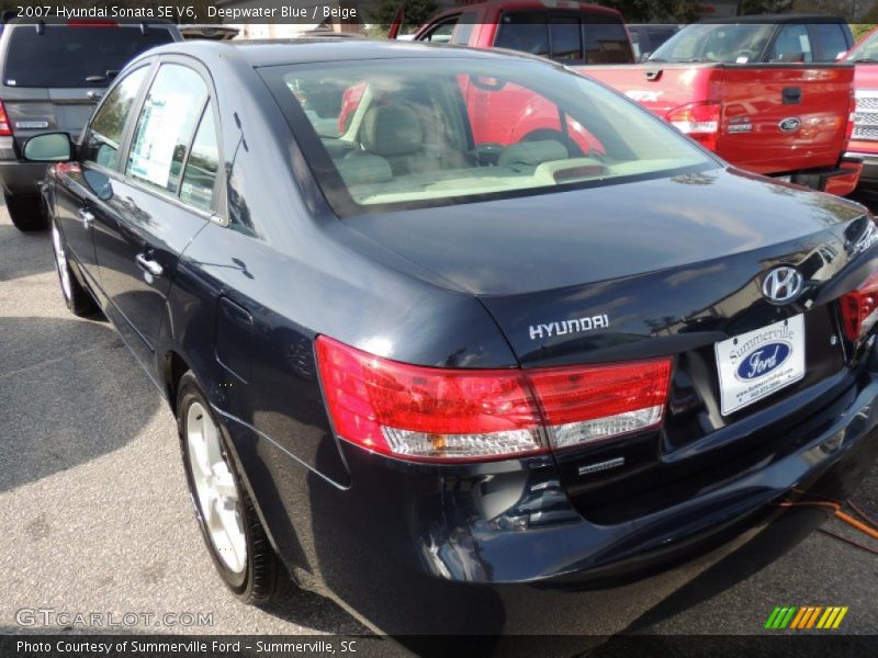 Deepwater Blue / Beige 2007 Hyundai Sonata SE V6