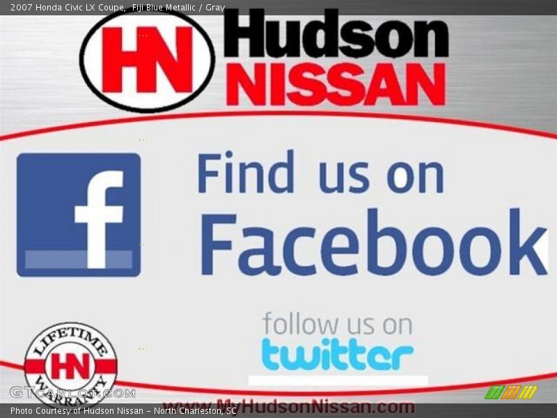 Fiji Blue Metallic / Gray 2007 Honda Civic LX Coupe