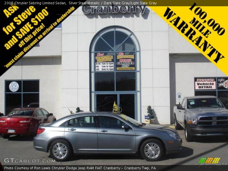 Silver Steel Metallic / Dark Slate Gray/Light Slate Gray 2008 Chrysler Sebring Limited Sedan