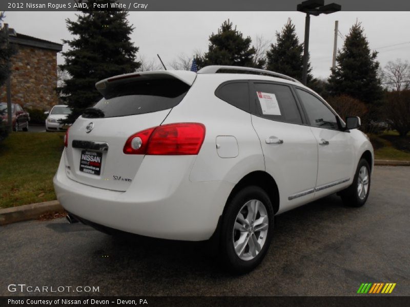 Pearl White / Gray 2012 Nissan Rogue S AWD