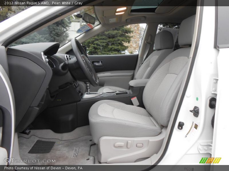 Pearl White / Gray 2012 Nissan Rogue S AWD