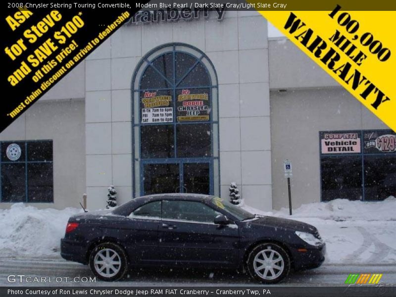 Modern Blue Pearl / Dark Slate Gray/Light Slate Gray 2008 Chrysler Sebring Touring Convertible