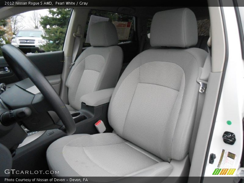 Pearl White / Gray 2012 Nissan Rogue S AWD