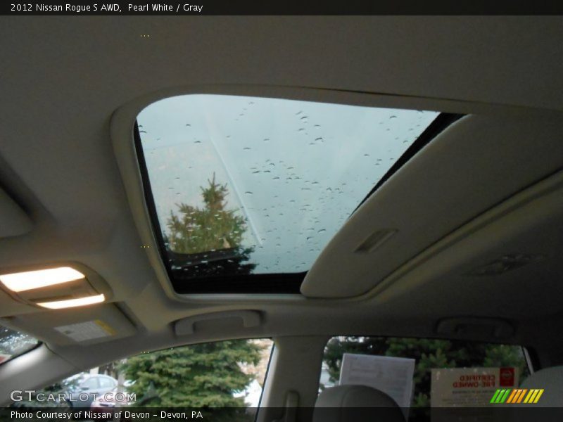 Pearl White / Gray 2012 Nissan Rogue S AWD