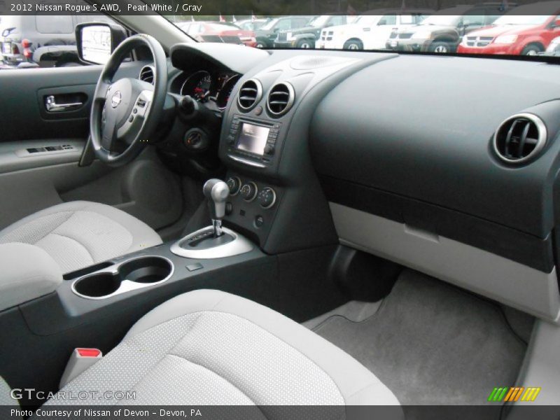 Pearl White / Gray 2012 Nissan Rogue S AWD
