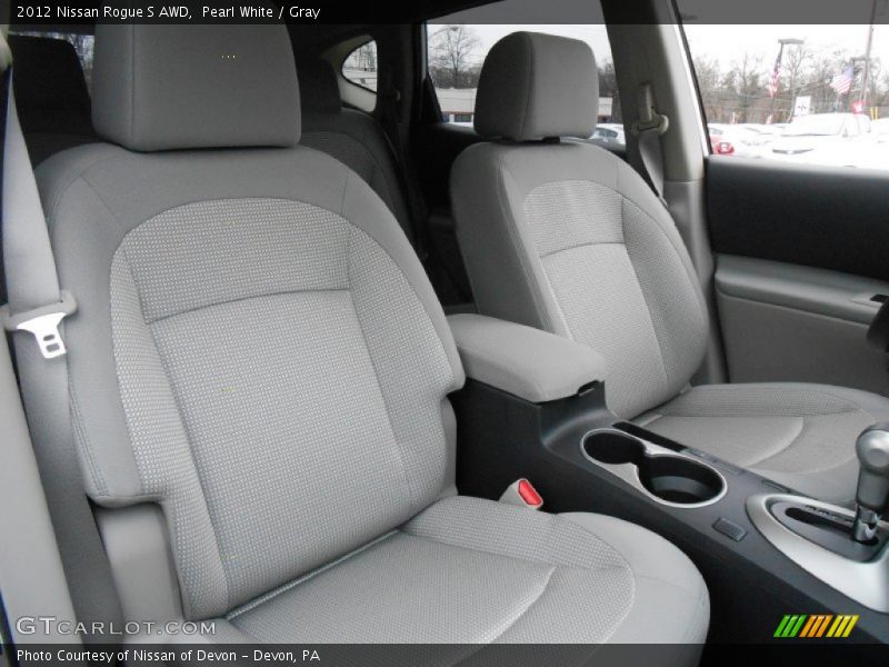 Pearl White / Gray 2012 Nissan Rogue S AWD