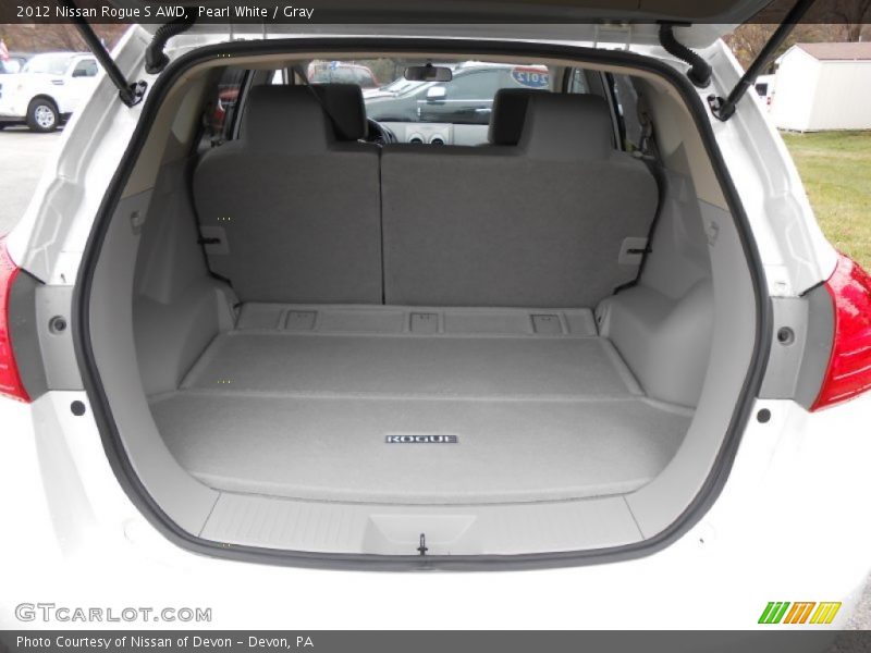 Pearl White / Gray 2012 Nissan Rogue S AWD