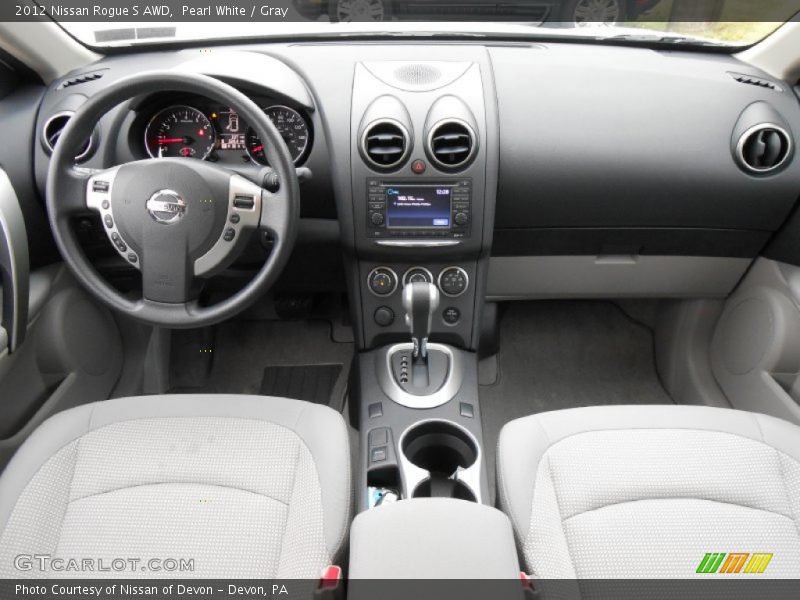 Pearl White / Gray 2012 Nissan Rogue S AWD