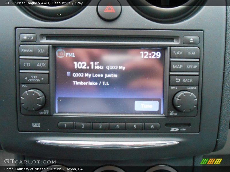 Pearl White / Gray 2012 Nissan Rogue S AWD