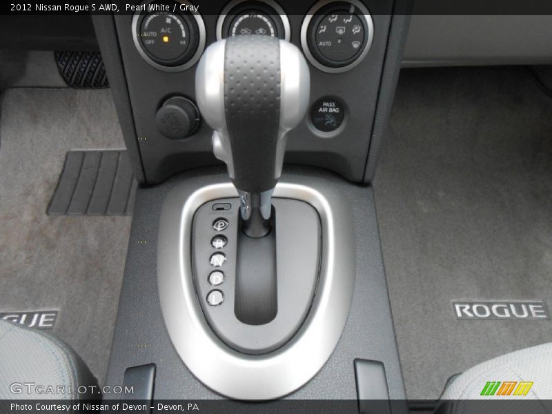 Pearl White / Gray 2012 Nissan Rogue S AWD