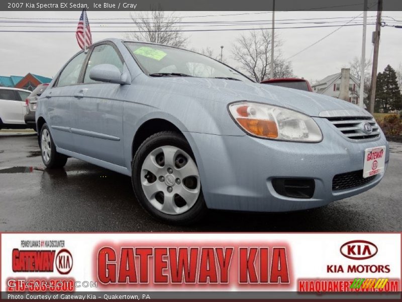 Ice Blue / Gray 2007 Kia Spectra EX Sedan