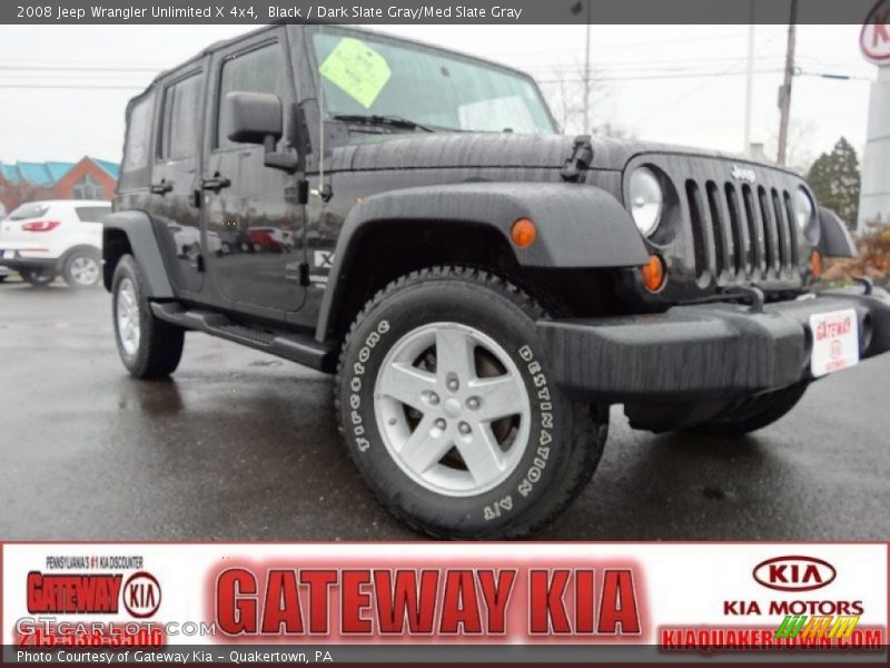 Black / Dark Slate Gray/Med Slate Gray 2008 Jeep Wrangler Unlimited X 4x4