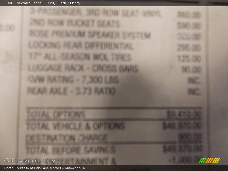 Black / Ebony 2008 Chevrolet Tahoe LT 4x4
