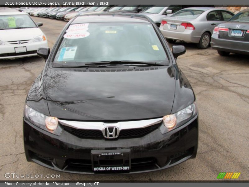 Crystal Black Pearl / Black 2010 Honda Civic LX-S Sedan