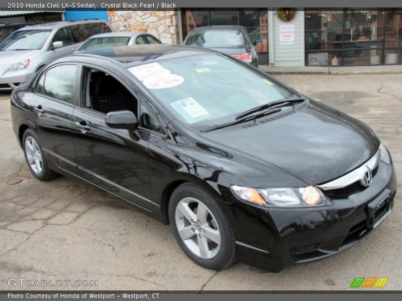 Crystal Black Pearl / Black 2010 Honda Civic LX-S Sedan