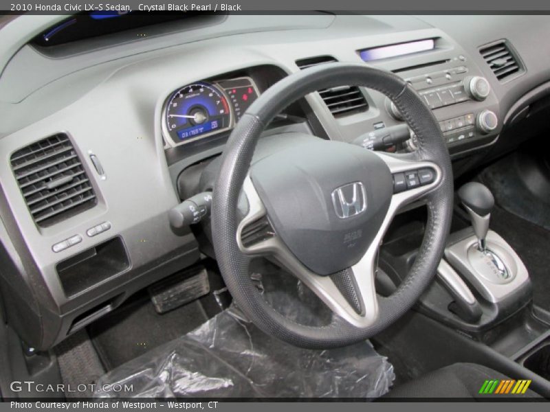 Crystal Black Pearl / Black 2010 Honda Civic LX-S Sedan