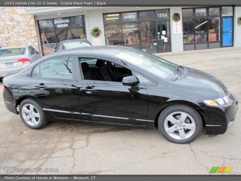 Crystal Black Pearl / Black 2010 Honda Civic LX-S Sedan