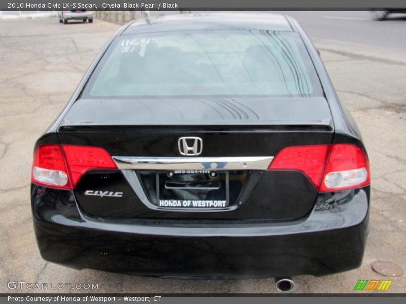 Crystal Black Pearl / Black 2010 Honda Civic LX-S Sedan