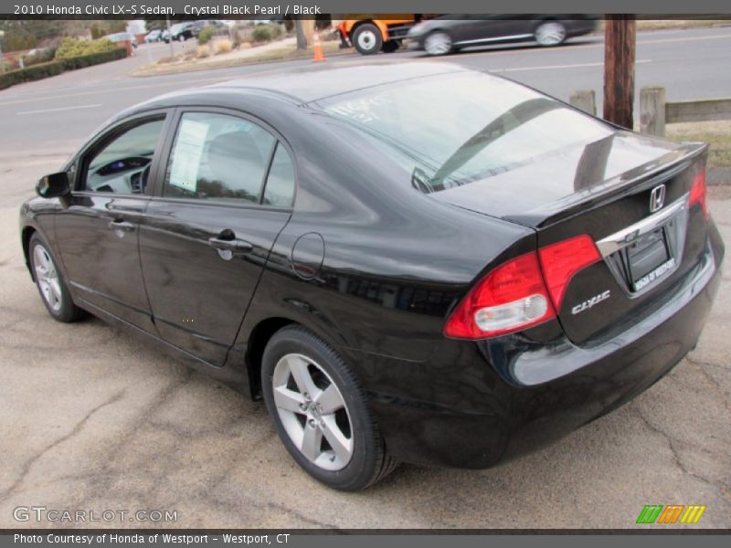 Crystal Black Pearl / Black 2010 Honda Civic LX-S Sedan