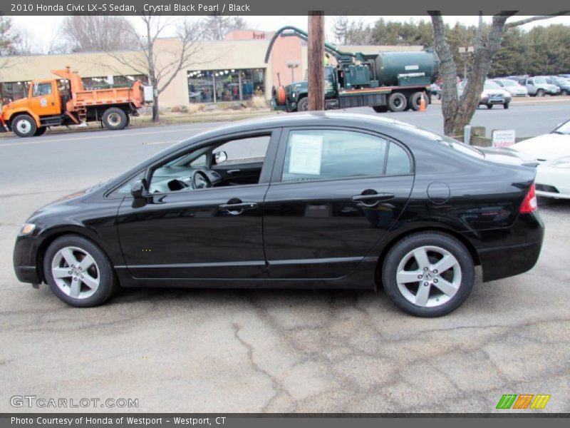 Crystal Black Pearl / Black 2010 Honda Civic LX-S Sedan