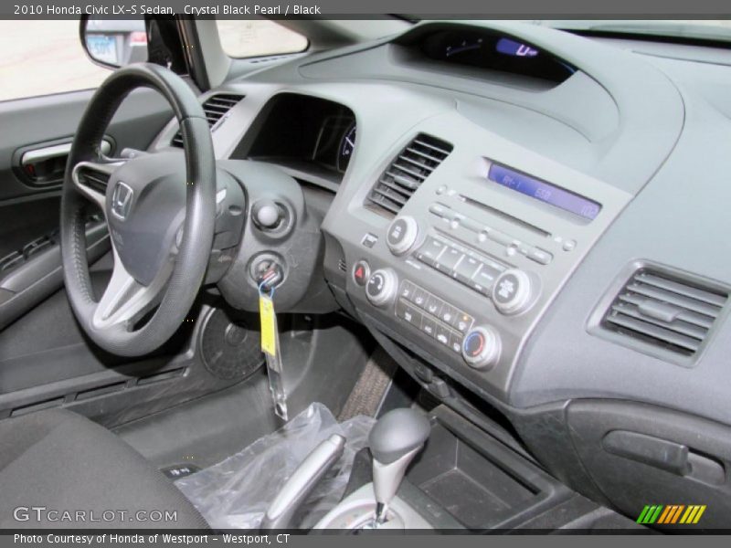 Crystal Black Pearl / Black 2010 Honda Civic LX-S Sedan