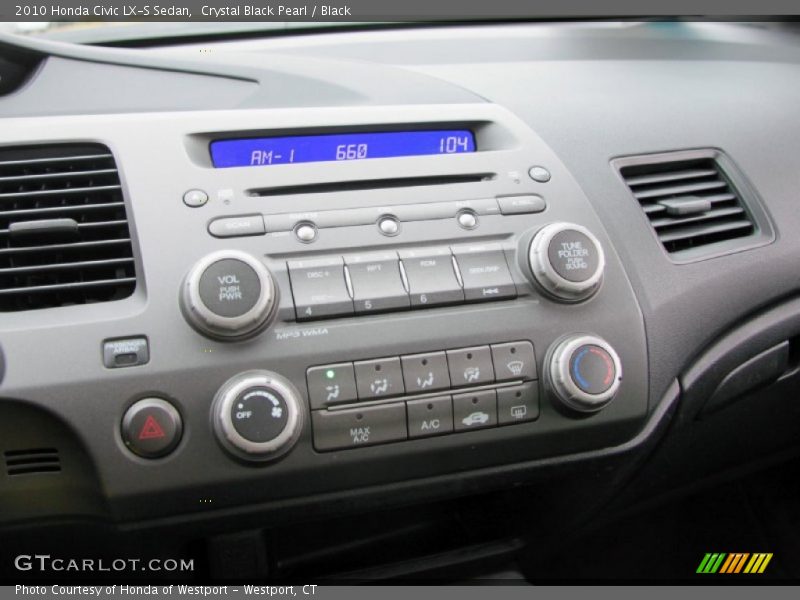 Crystal Black Pearl / Black 2010 Honda Civic LX-S Sedan