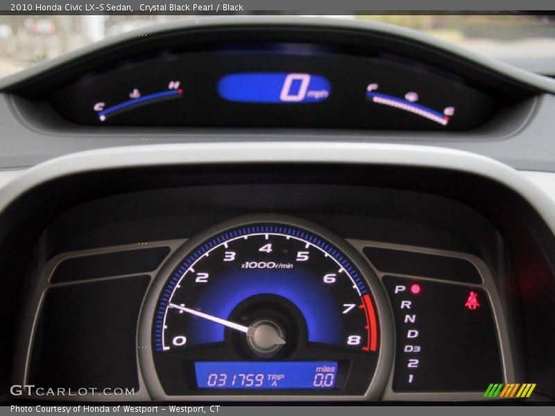 Crystal Black Pearl / Black 2010 Honda Civic LX-S Sedan