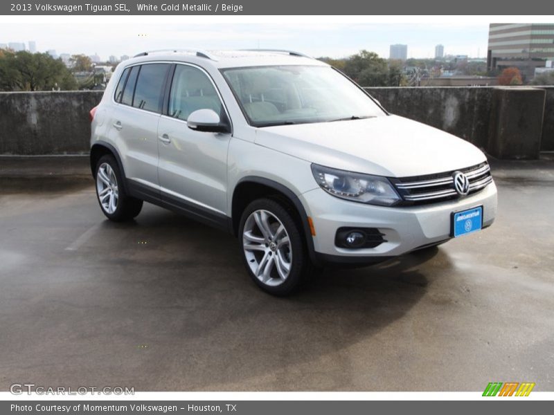 White Gold Metallic / Beige 2013 Volkswagen Tiguan SEL