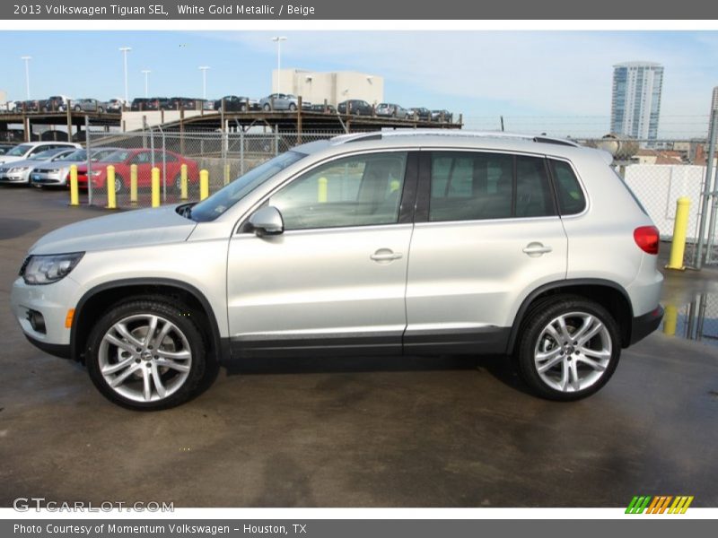 White Gold Metallic / Beige 2013 Volkswagen Tiguan SEL