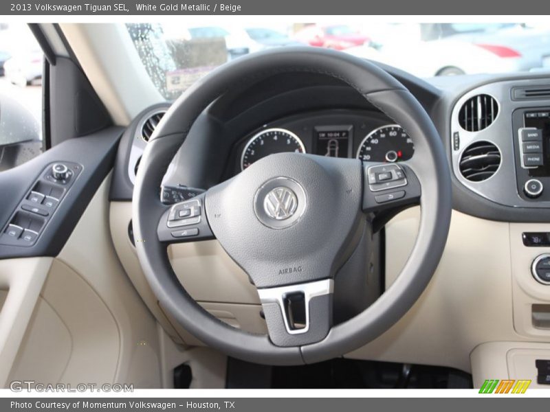 White Gold Metallic / Beige 2013 Volkswagen Tiguan SEL