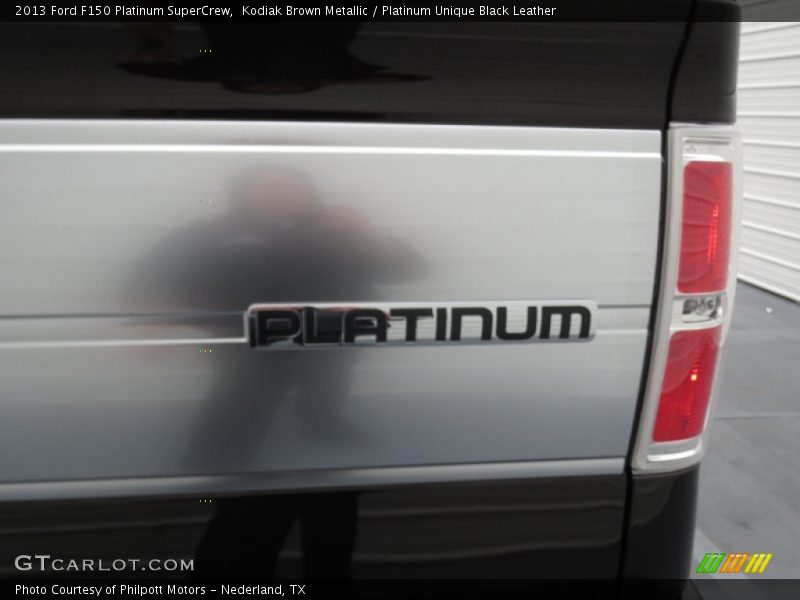 Kodiak Brown Metallic / Platinum Unique Black Leather 2013 Ford F150 Platinum SuperCrew