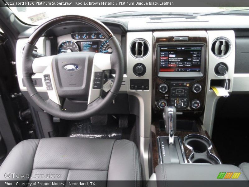 Kodiak Brown Metallic / Platinum Unique Black Leather 2013 Ford F150 Platinum SuperCrew