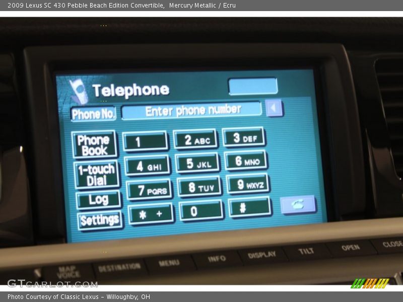 Controls of 2009 SC 430 Pebble Beach Edition Convertible
