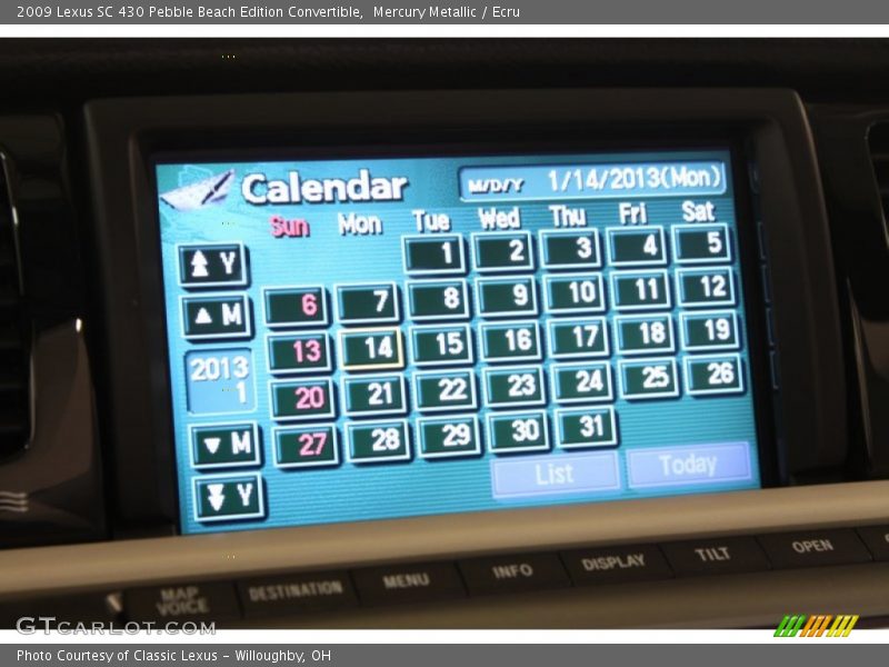 Controls of 2009 SC 430 Pebble Beach Edition Convertible